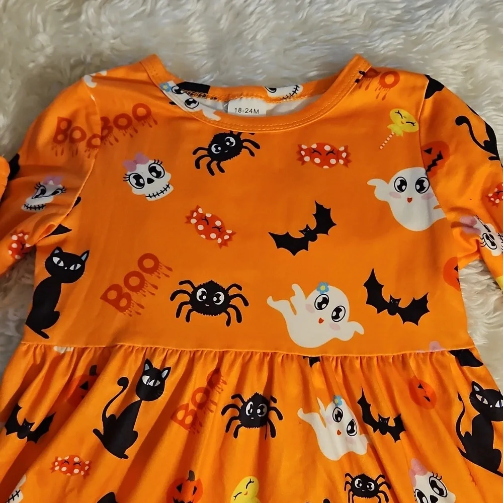 Handmade Halloween Dress 18-24M Toddler Ghost Cat Pumpkin